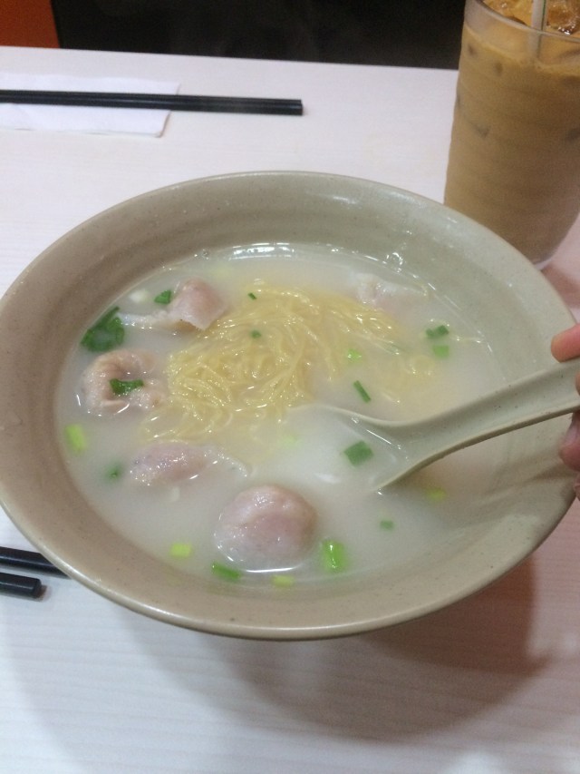 fish dumplings and noodles