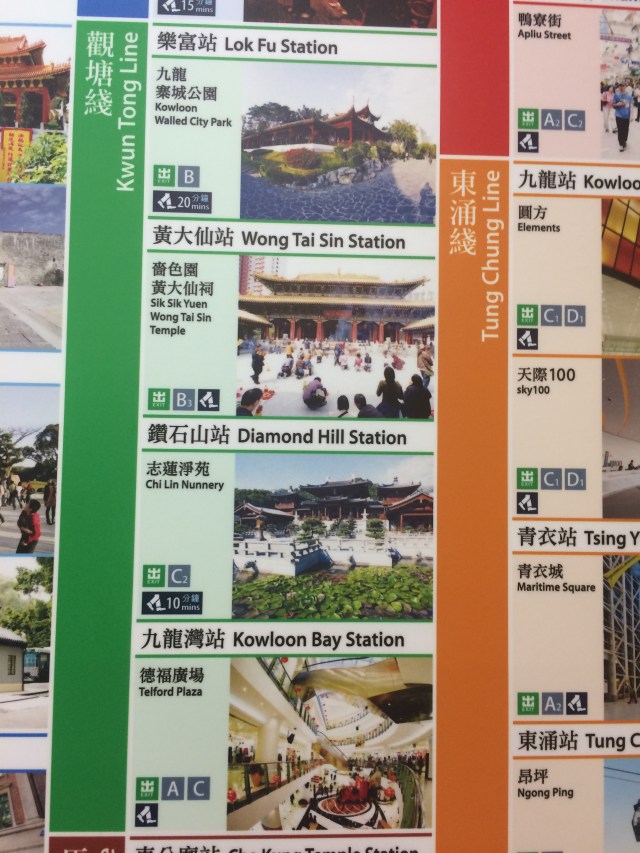 many subway stations had names and locations for the nearby attractions