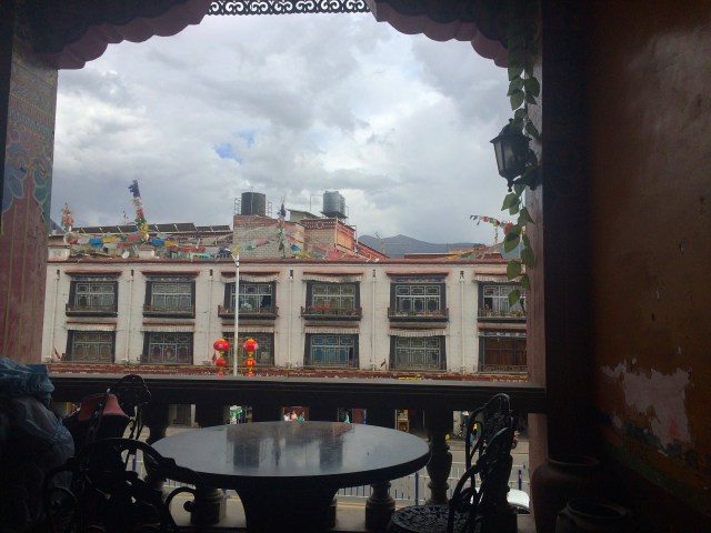 the balcony of a cafe